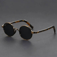 Unisex Round Metal Frame Sunglasses - Retro UV400 Protection - Grey