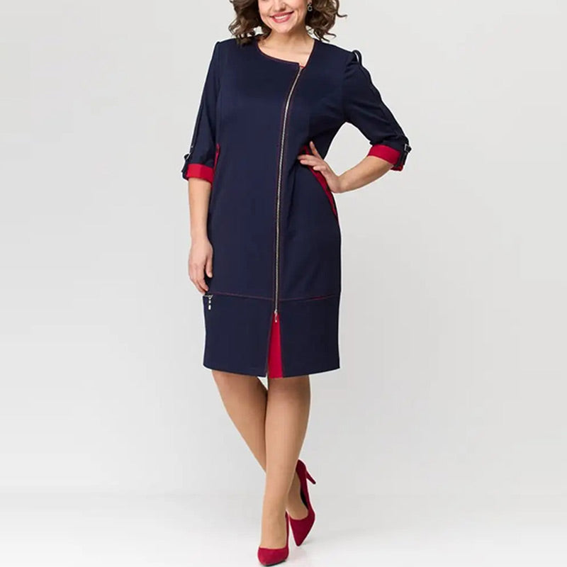 Women's A-Line Dress | Contrasting Details | Fall