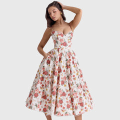 Women's Adjustable Strap Maxi Dress - Flowing Evening Elegance