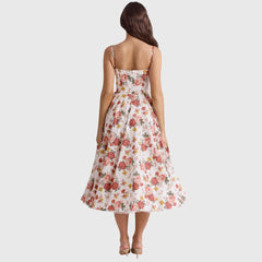 Women's Adjustable Strap Maxi Dress - Flowing Evening Elegance