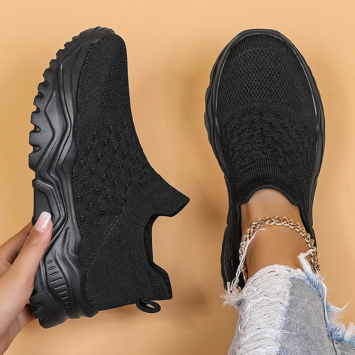 Women's Air Cushion Orthopedic Shoes - Lightweight Comfort | Spring - Charcoal