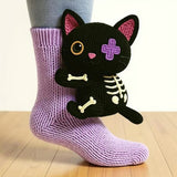 Women's Animal Design Socks - Cozy Comfort | Autumn - Black Cat