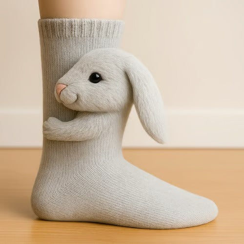 Women's Animal Design Socks - Cozy Comfort | Autumn - Rabbit