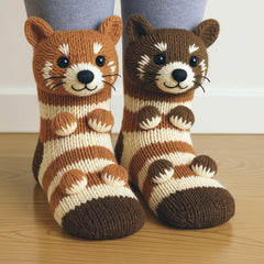 Women's Animal Design Socks - Cozy Comfort | Autumn - Raccoon