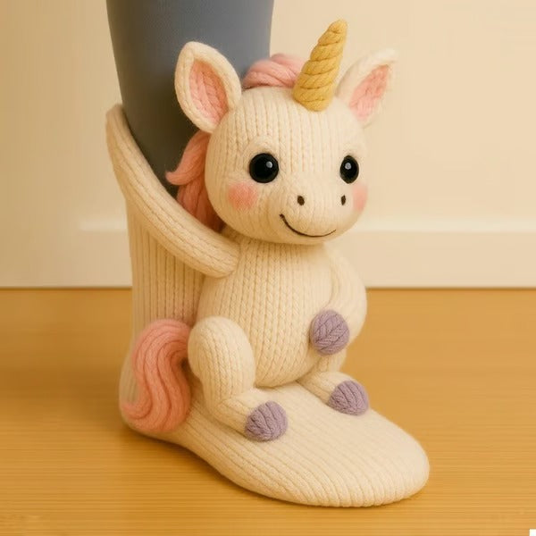 Women's Animal Design Socks - Cozy Comfort | Autumn - Unicorn