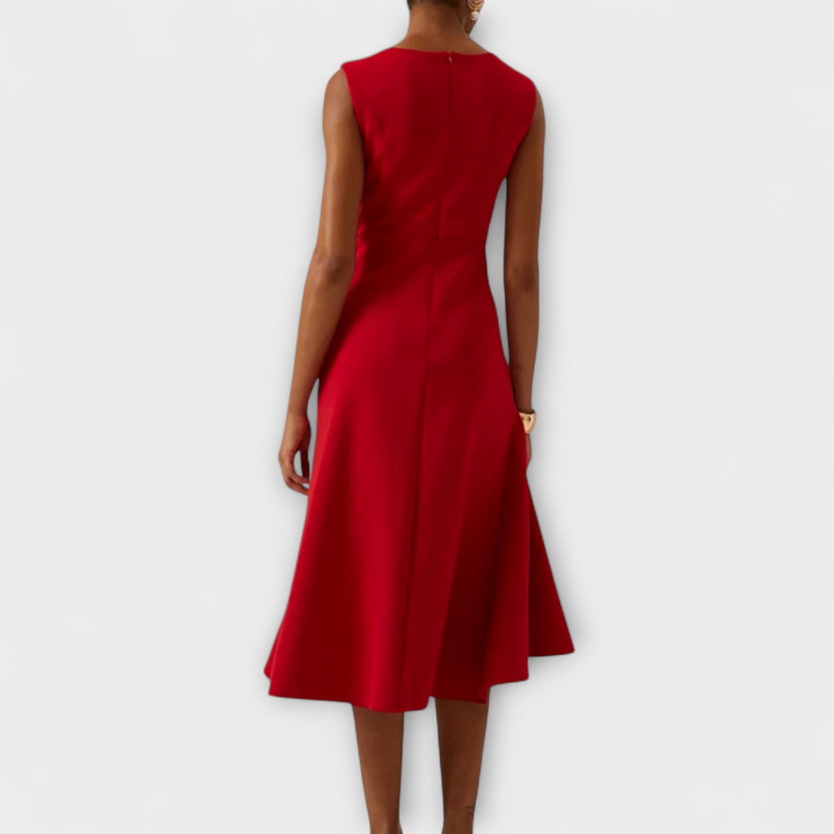 Women's Asymmetric Midi Dress - Elegant Sleeveless Design | Spring