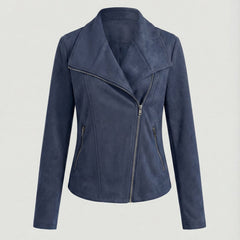 Women's Asymmetric Zip Tailored Faux Suede Biker Jacket | Autumn