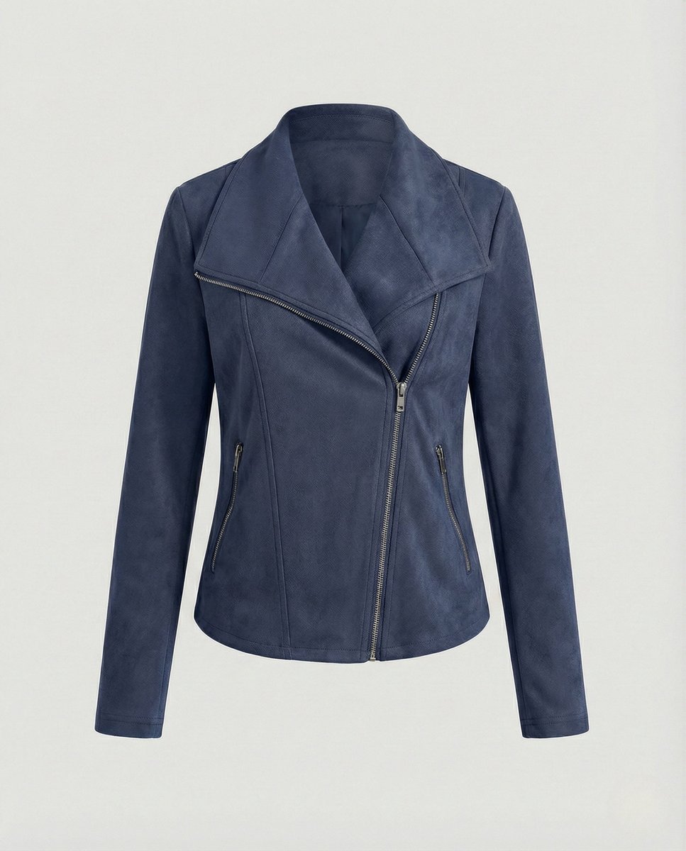 Women's Asymmetric Zip Tailored Faux Suede Biker Jacket | Autumn