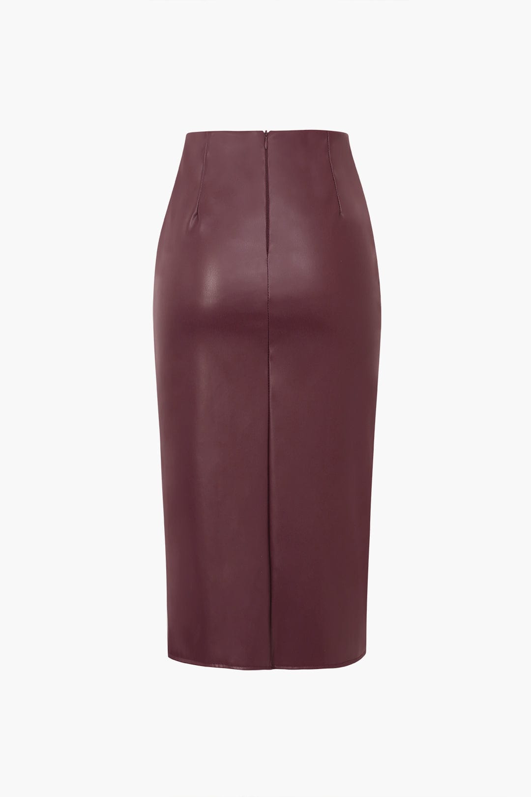 Women's Asymmetrical Faux Leather Midi Skirt | Wrap Detail | Winter