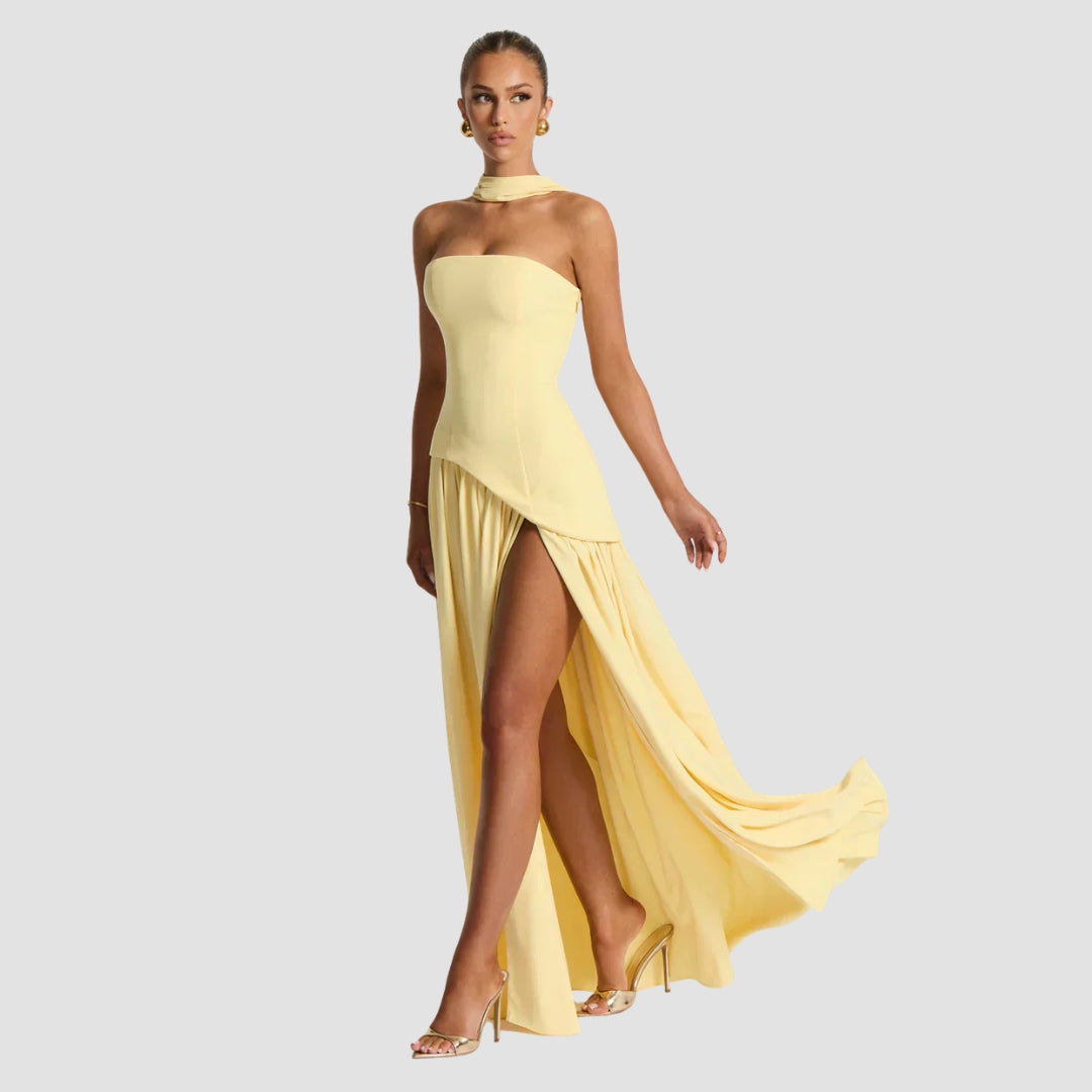 Women's Asymmetrical Maxi Dress - Wedding Guest | Summer