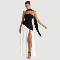 Women's Asymmetrical Maxi Dress - Wedding Guest | Summer