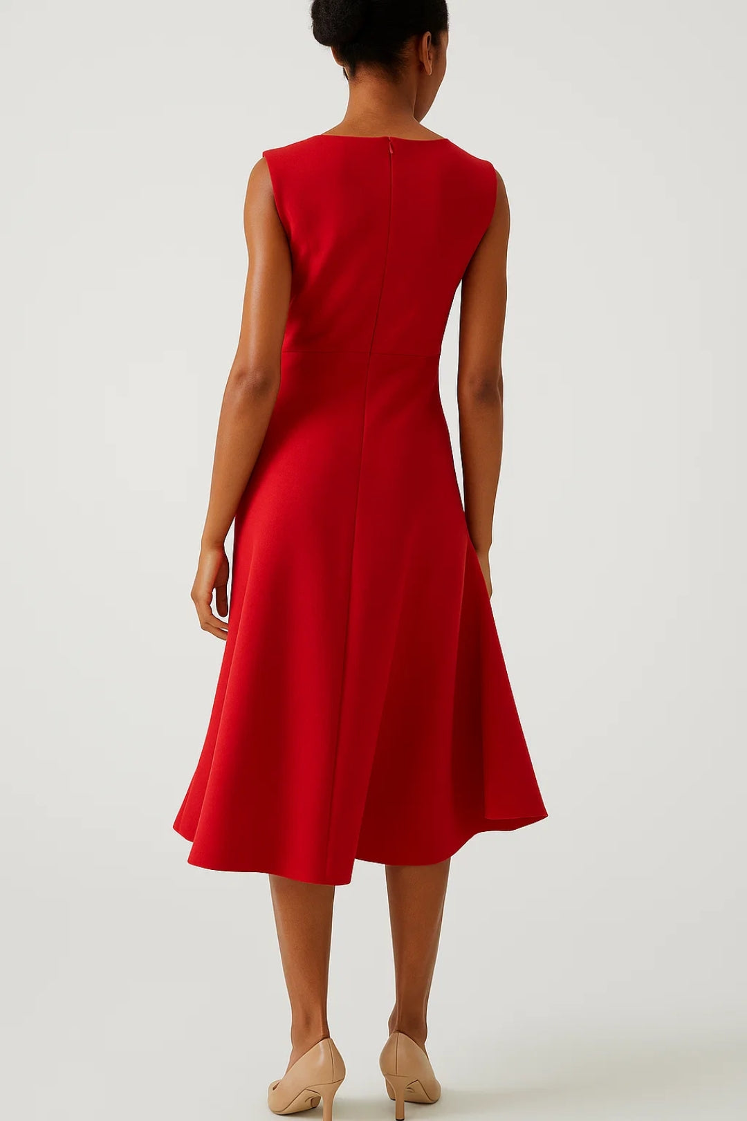 Women's Asymmetrical Midi Dress | Waist Detail | Elegant | Spring