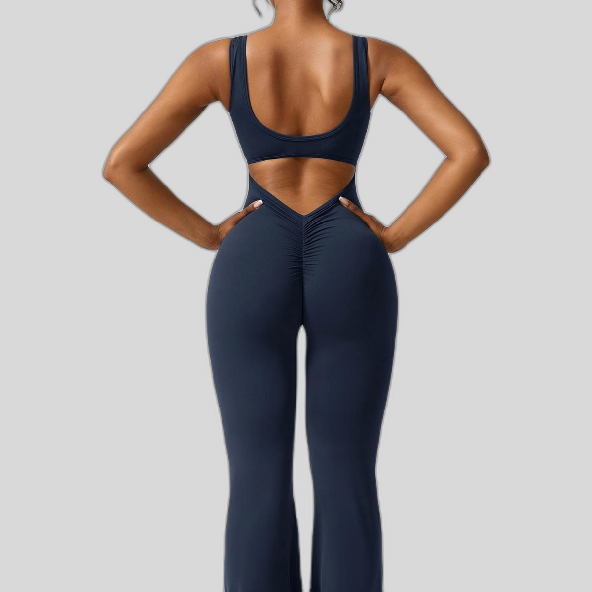 Women's Backless Jumpsuit - Flared Leg Summer Style