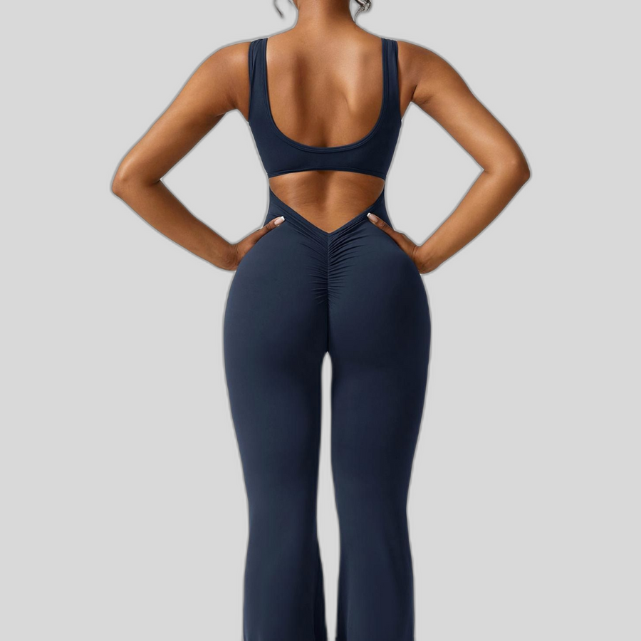 Women's Backless Jumpsuit - Flared Leg Summer Style