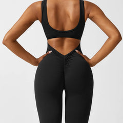 Women's Backless Jumpsuit - Flared Leg Summer Style
