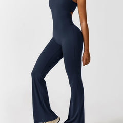 Women's Backless Jumpsuit - Flared Leg Summer Style