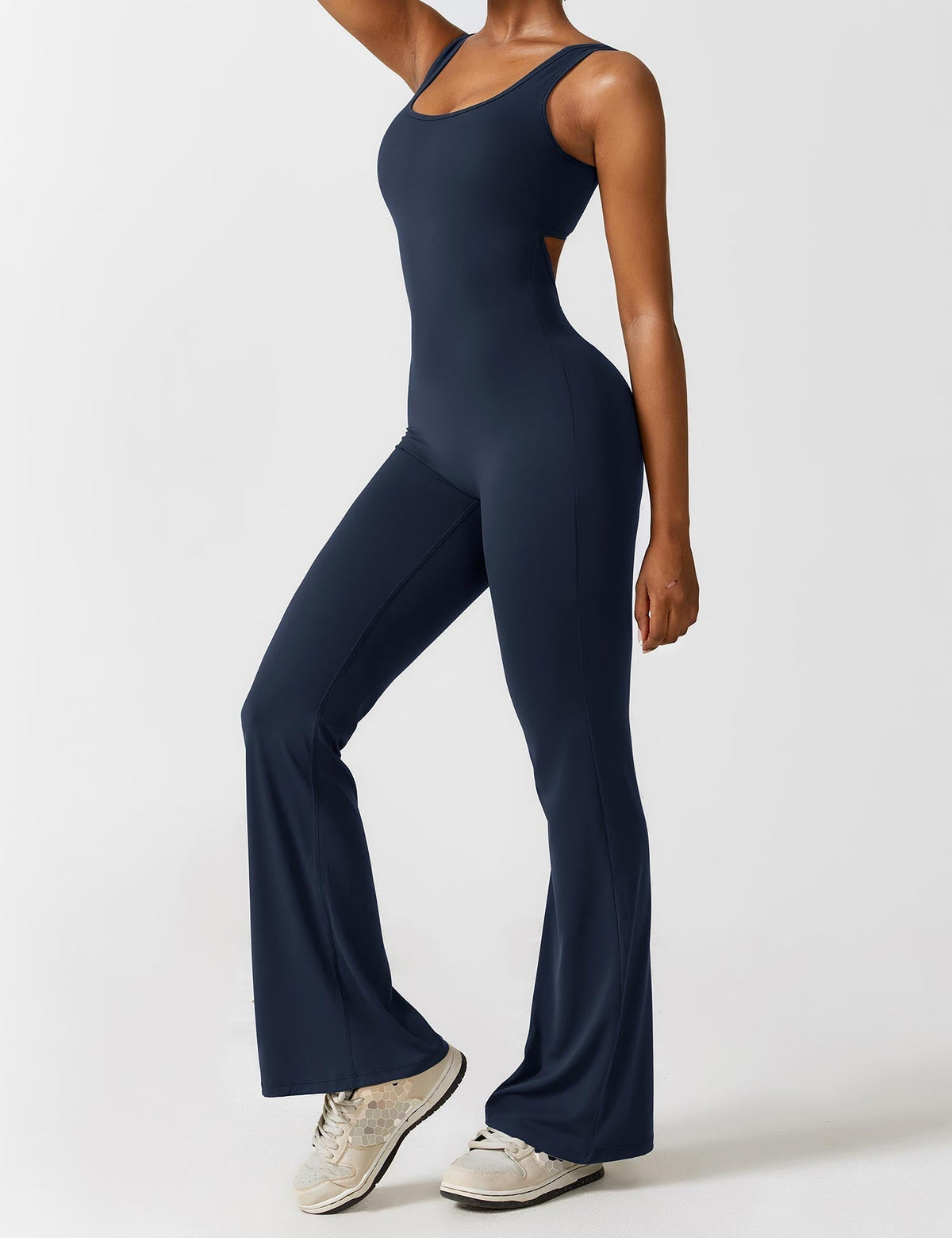 Women's Backless Jumpsuit - Flared Leg Summer Style