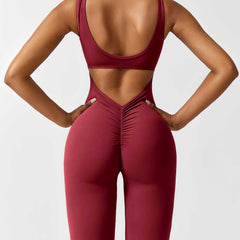 Women's Backless Jumpsuit - Flared Leg Summer Style
