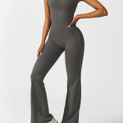 Women's Backless Jumpsuit - Flared Leg Summer Style