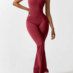Women's Backless Jumpsuit - Flared Leg Summer Style