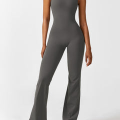 Women's Backless Jumpsuit - Flared Leg Summer Style
