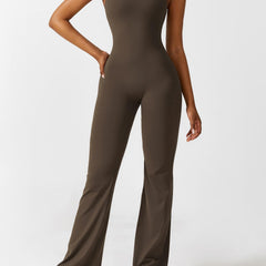Women's Backless Jumpsuit - Flared Leg Summer Style