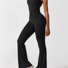 Women's Backless Jumpsuit - Flared Leg Summer Style
