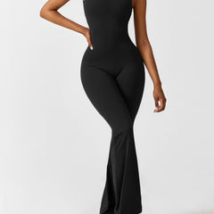 Women's Backless Jumpsuit - Flared Leg Summer Style