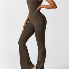 Women's Backless Jumpsuit - Flared Leg Summer Style