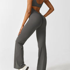 Women's Backless Jumpsuit - Flared Leg Summer Style