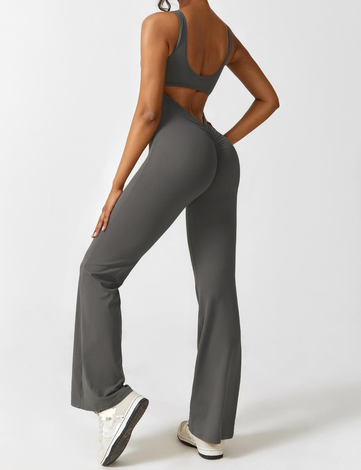 Women's Backless Jumpsuit - Flared Leg Summer Style