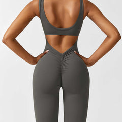 Women's Backless Jumpsuit - Flared Leg Summer Style