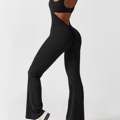Women's Backless Jumpsuit - Flared Leg Summer Style