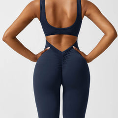 Women's Backless Jumpsuit - Flared Leg Summer Style