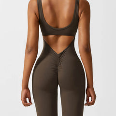 Women's Backless Jumpsuit - Flared Leg Summer Style