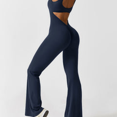 Women's Backless Jumpsuit - Flared Leg Summer Style