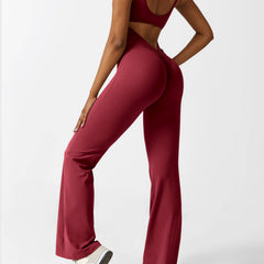 Women's Backless Jumpsuit - Flared Leg Summer Style