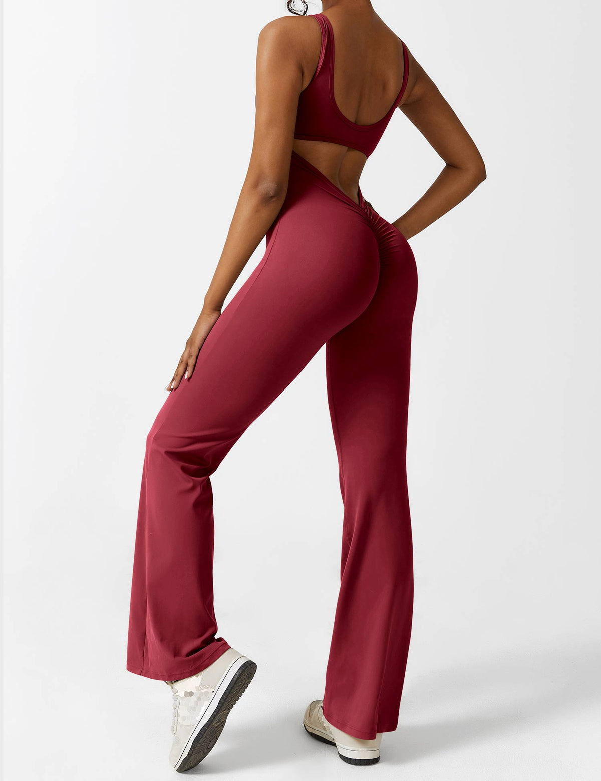 Women's Backless Jumpsuit - Flared Leg Summer Style