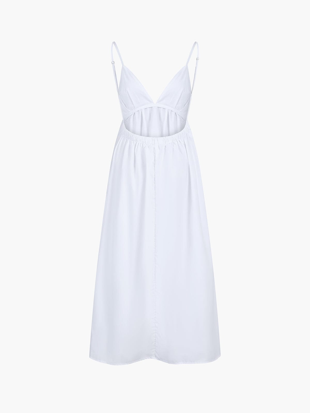 Women's Backless Maxi Dress | Spaghetti Straps | Summer White