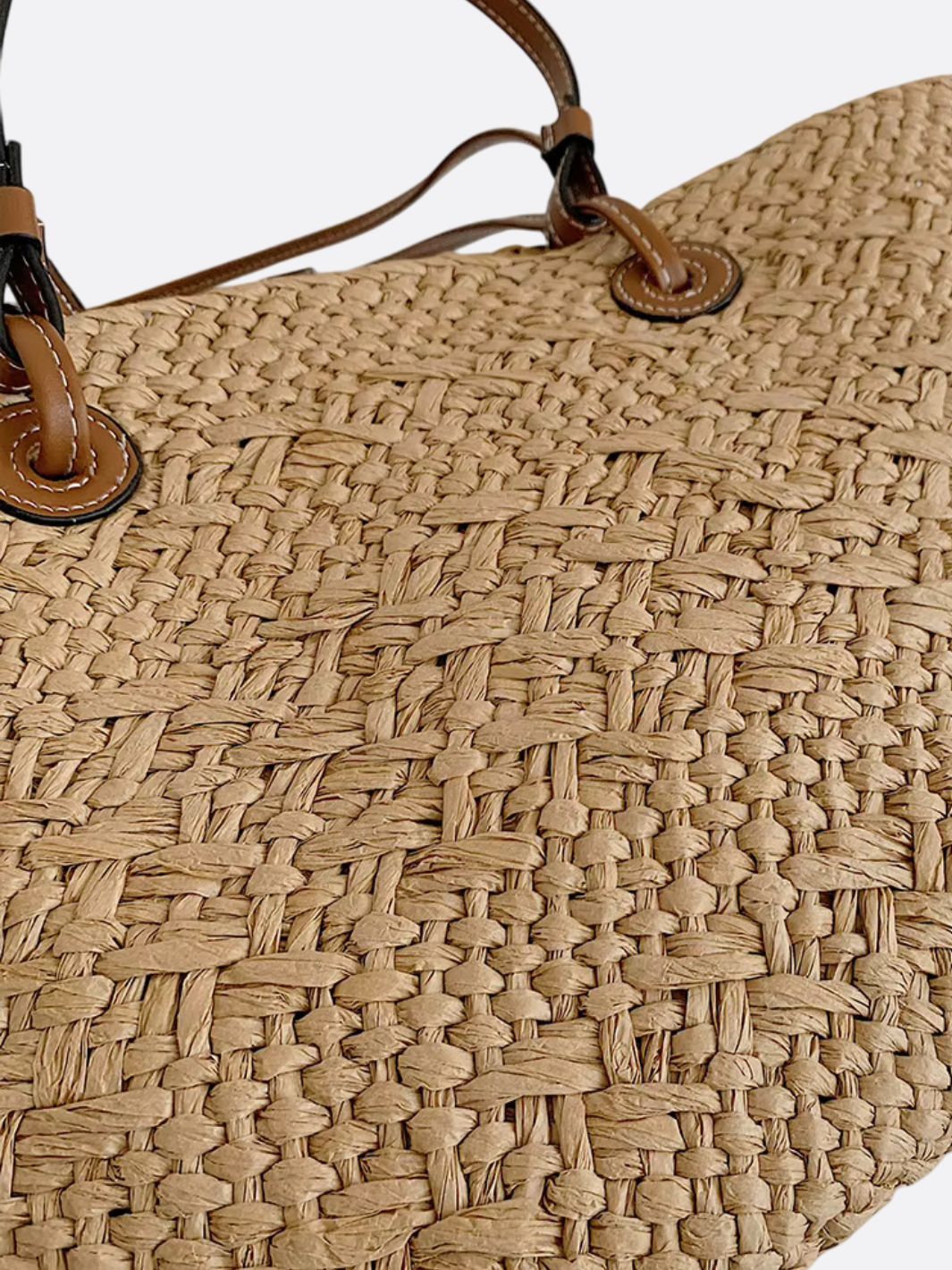 Women's Bag | Straw Tote | Leather Handles | Summer