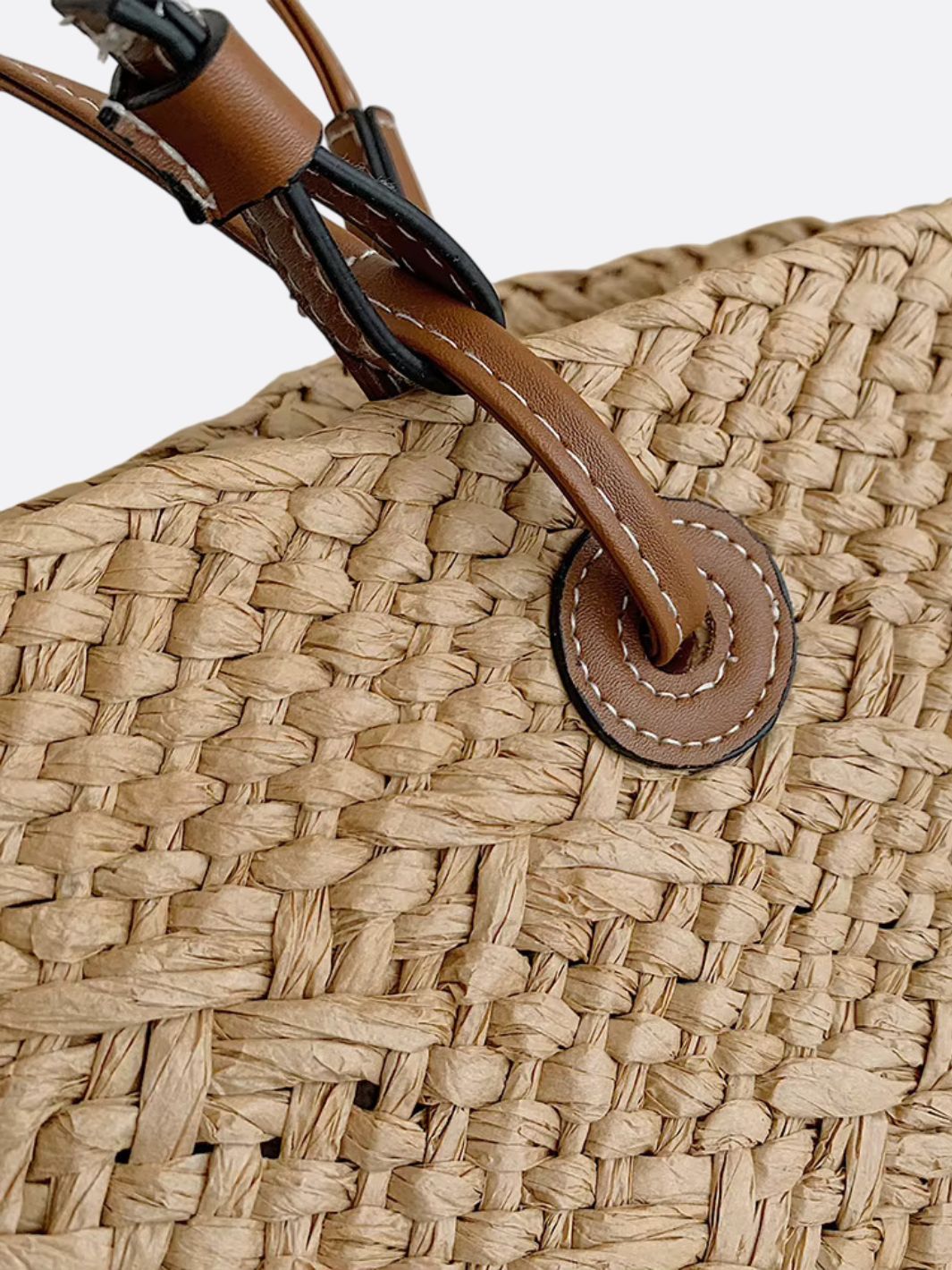 Women's Bag | Straw Tote | Leather Handles | Summer