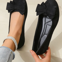 Women's Ballet Flats | Bow Detail | All-Season Comfort | Winter - Black