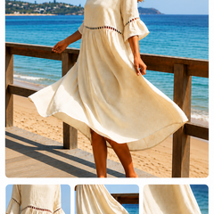 Women's Belly-Smoothing Midi Dress - Elegant Summer Style
