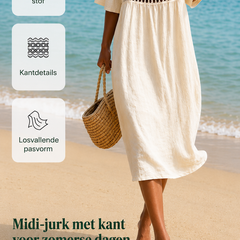 Women's Belly-Smoothing Midi Dress - Elegant Summer Style