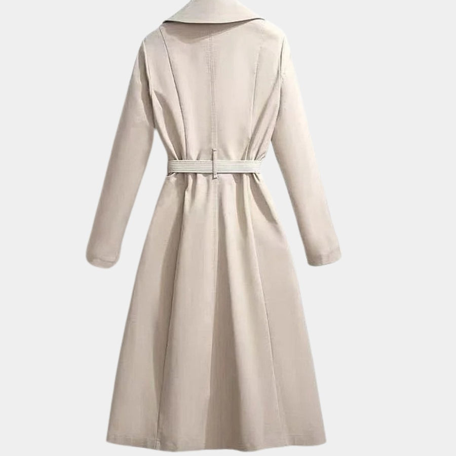 Women's Belted Midi Trench Coat - Classic A-Line | Spring