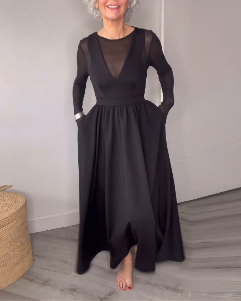 Women's Black Maxi Dress - Elegant Evening Gown | Fall