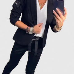 Women's Blazer and Jogger Set - Elegant Two-Piece | Autumn