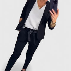 Women's Blazer and Jogger Set - Elegant Two-Piece | Autumn
