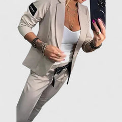 Women's Blazer and Jogger Set - Elegant Two-Piece | Autumn