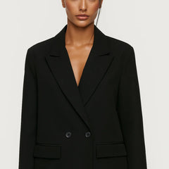Women's Blazer | Double-Breasted | Tailored Fit | Autumn - Black